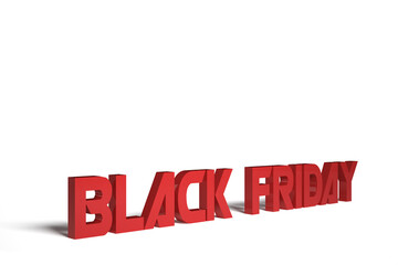 3d render white background, with copy space for black friday offers