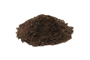 Black land for plant isolated on white background.