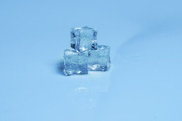 Ice crystal cubes, space for text or design.