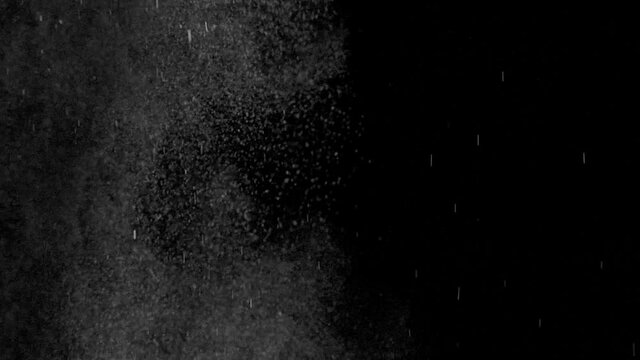 Amazing dance of small drops performed on black background