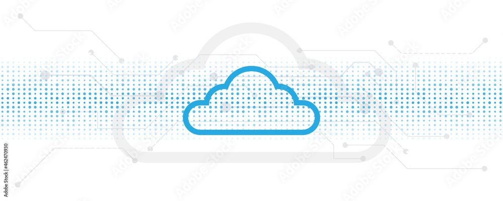 Wall mural cloud computing storage technology background digital data services innovation concept