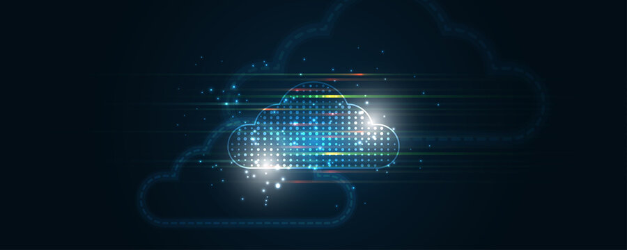 Cloud computing storage technology background digital data services innovation concept