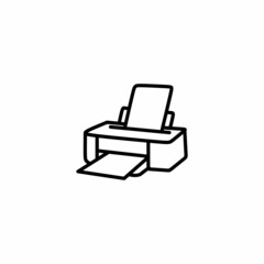 Printer line vector icon on white background