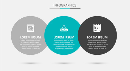Set From 9 to 5 job, Advertising and Document with graph chart. Business infographic template. Vector