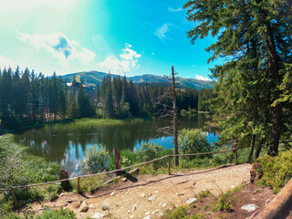 View of Vrbicke pleso in the village Demanovska dolina in the resort Jasna in Slovakia © Peter