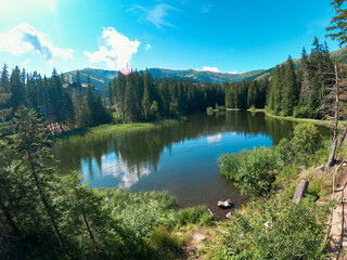 View of Vrbicke pleso in the village Demanovska dolina in the resort Jasna in Slovakia © Peter
