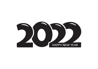 2022 Happy New Year. Creative calendar design, greeting card. Selebration illustration isolated on white background