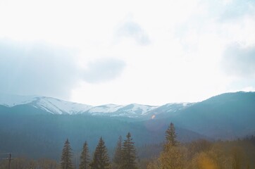 Obraz premium mountains in the fog