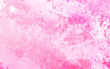 Pink wet abstract paint leaks and splashes texture on white watercolor paper grunge  background. 
