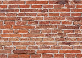 Background of old red grunge brick wall texture. high quality details