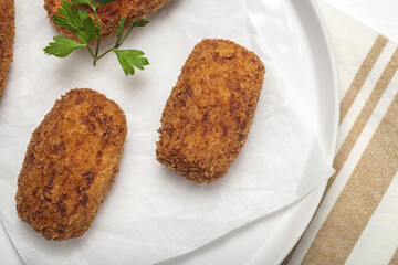 Homemade ham croquettes