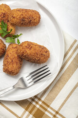 Homemade ham croquettes