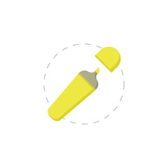 waterproof marking pen isolated illustration. waterproof marking pen flat icon on white background. waterproof marking pen clipart.