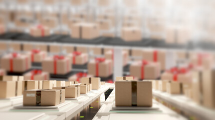 Shipping center postal parcel shipping parcels 3d-illustration