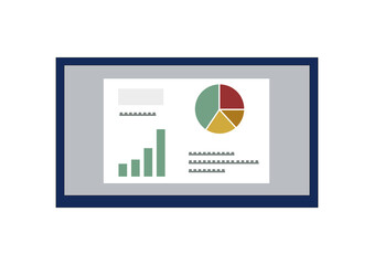 プロジェクターとプレゼン用資料のイラスト