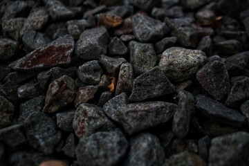 close up of black gravel