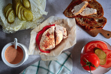 grilled chicken and vegetables