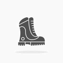 Hiking Boot icon. Glyph or Solid style. Vector illustration. Enjoy this icon for your project.