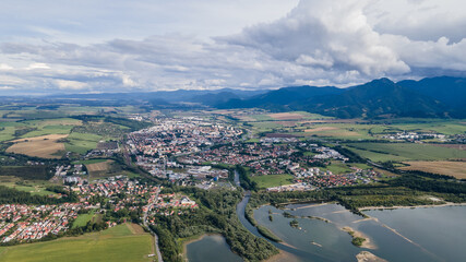 Obraz premium Aerial view of the town of Liptovsky Mikulas in Slovakia