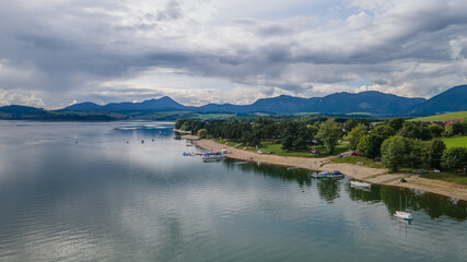 Aerial view of Liptovska Mara reservoir in Slovakia