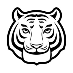 Tiger head, face symbol icon. Isolated.