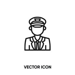 Pilot vector icon. Modern, simple flat vector illustration for website or mobile app.Airplaner hat symbol, logo illustration. Pixel perfect vector graphics	