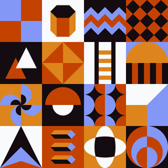 simple funky colorful geometric pattern design. fun seamless illustration for backgrounds and wallpaper. flat shapes composition pattern.