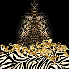 Leopard pattern with baroque