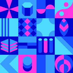 Colorful geometric background design - seamless funky pattern illustration