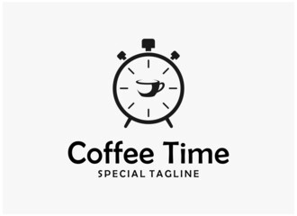 simple coffee time logo design