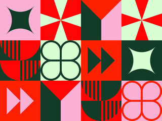 Geometric seamless pattern design with bright colors