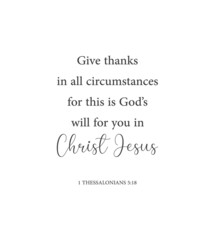Thanksgiving poster, Give thanks in all circumstances, 1 Thessalonians 5:18, Bible verse wall art, Christian poster, Thanksgiving wall gift, Christian banner, Home wall decor, vector illustration