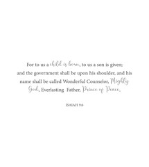 For to us a child is born, Isaiah 9:6, Christmas bible verse, Christian wall decor, scripture wall print, Home wall decor, Christian banner, Minimalist Print, Christmas card, vector illustration