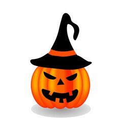 Halloween pumpkin. Pumpkin on white background. Vector illustration.