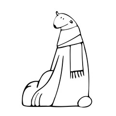 cute polar bear portrait, vector clipart, funny animal illustration good for card and print design