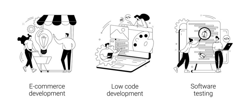 Application software abstract concept vector illustrations.