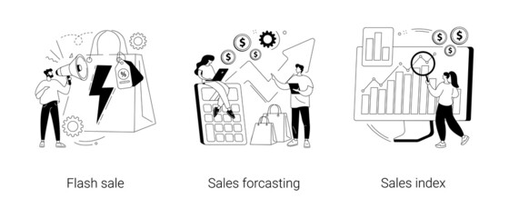 Retail profit plan abstract concept vector illustrations.