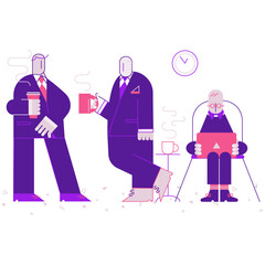 Business people on drink break