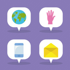 speech bubbles with symbols