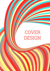 Fototapeta premium Wavy lines or ribbons. Multicolored striped gradient. Creative unusual background with abstract gradient wave lines for creating trendy banner, poster. Vector eps