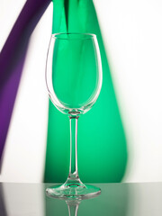 glass wine glass on white background