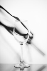 glass wine glass on white background