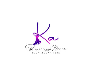 Letter KA Logo, Creative ka k a Fashion Clothing Brand, Apparel Logo For Luxury Fashion Shop - obrazy, fototapety, plakaty