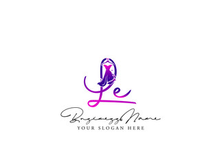 Letter LE Logo, Creative le l e Clothing Brand, Apparel and Fashion Logo For Luxury Fashion Shop - obrazy, fototapety, plakaty