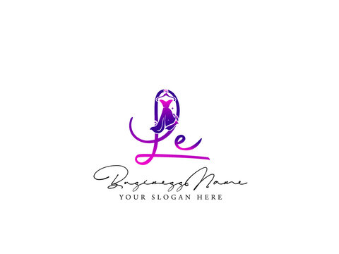 Letter LE Logo, Creative le l e Clothing Brand, Apparel and Fashion Logo For Luxury Fashion Shop