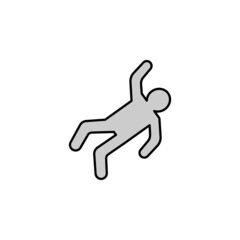 silhouette line illustration colored icon. Signs and symbols can be used for web, logo, mobile app, UI, UX