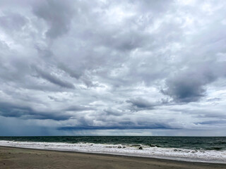 Storm clouds over the beach