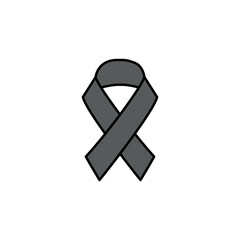 black ribbon line illustration colored icon. Signs and symbols can be used for web, logo, mobile app, UI, UX