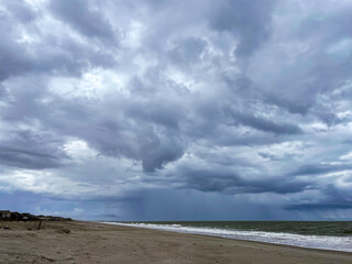 Storm clouds over the beach