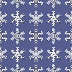Fototapeta na wymiar Mandala snowflake seamless pattern, geometric snowflake blue purple color, vector illustration